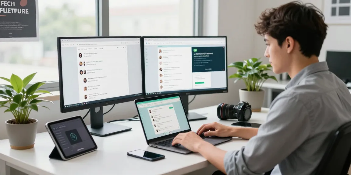 Seamless integration of WhatsApp網頁版 on laptop showcasing a user-friendly workspace.