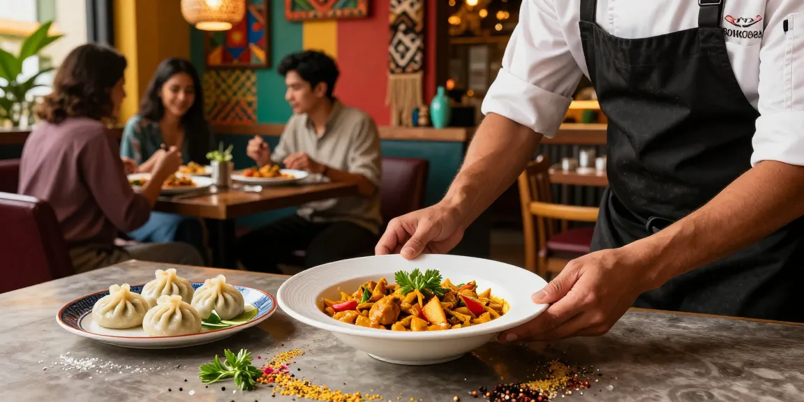 Delicious ROKOK88 Indian curry and Nepalese momo served in a warm inviting dining environment