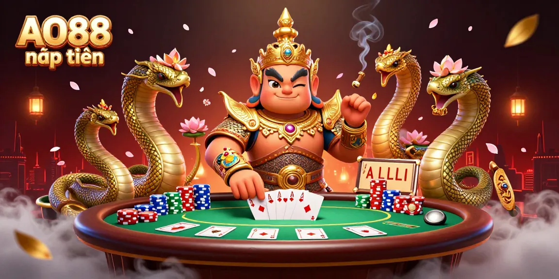 Experience AO88 nạp tiền with vibrant poker action and dynamic casino elements in an engaging scene.