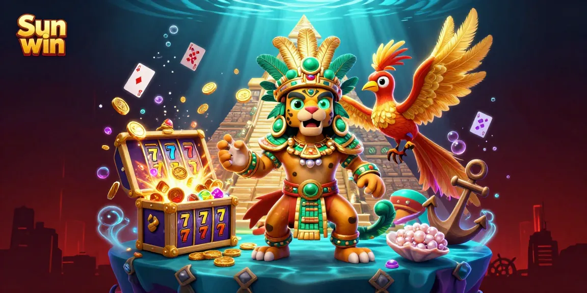 Spin to win with Sun win in this vibrant casino scene packed with jackpot excitement